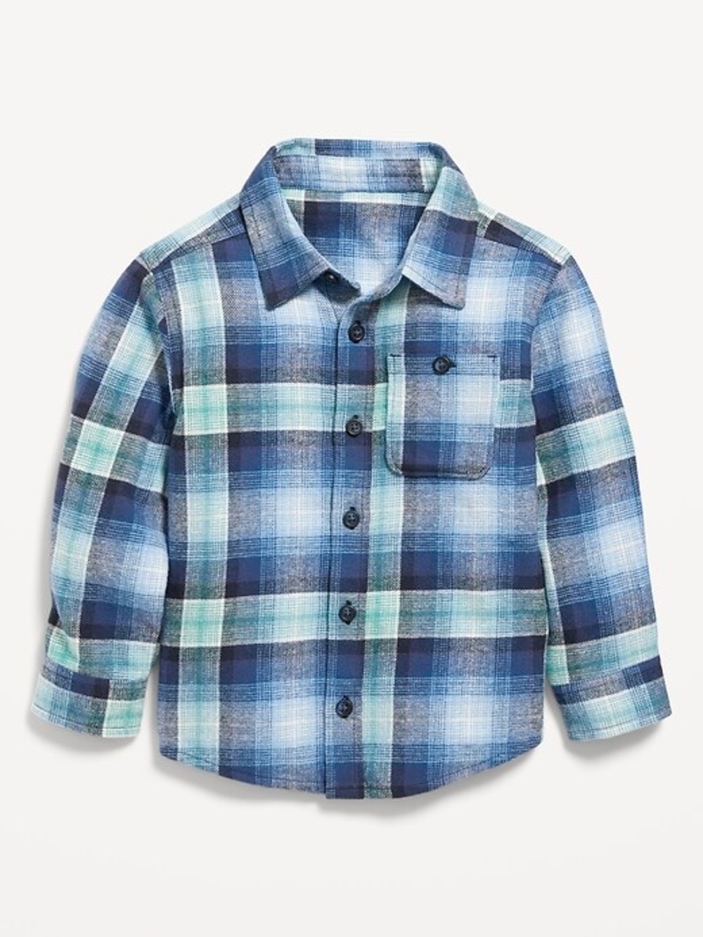 Old Navy Cozy Long-Sleeve Plaid Pocket Shirt size 3T